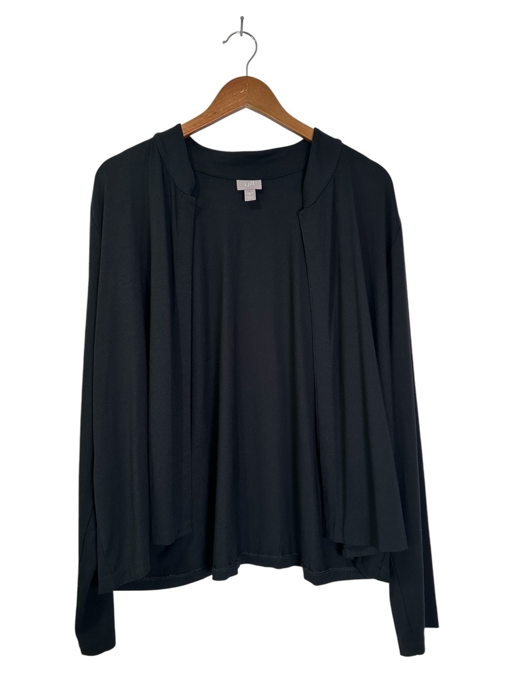 J. Jill Women’s XL Stretch Black Open Draped Cardigan